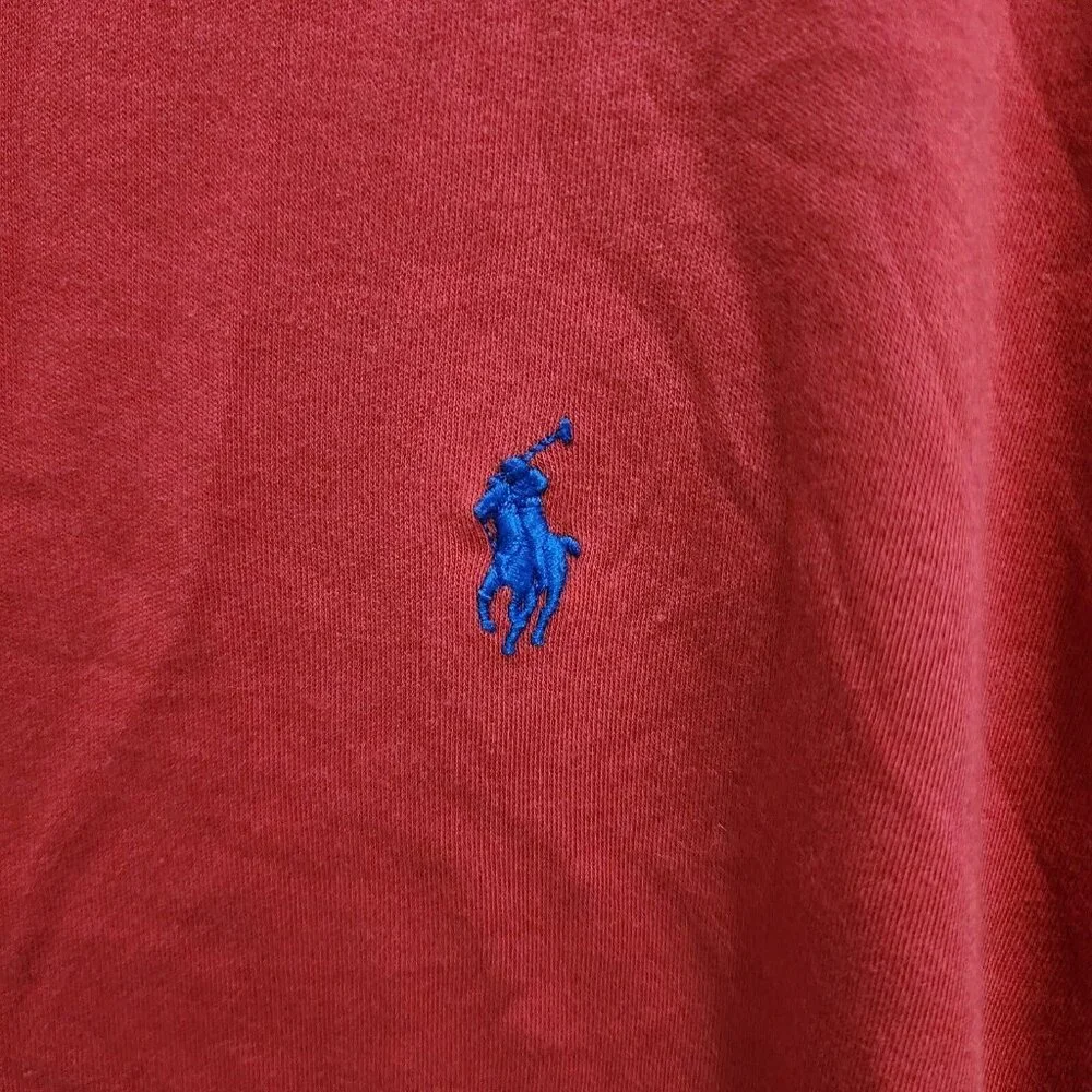 Polo Ralph Lauren Custom Slim Fit‎ Red Polo Shirt Size 2XL Cotton Blue Pony